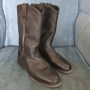 Dan Post Zecuda Black Leather Cowboy Boots